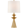Lakmos Large Table Lamp in Gild with Linen Shade