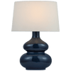 Lismore Medium Table Lamp in Mixed Blue Brown with Linen Shade