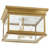 Club Large Square Flush Mount in Bronze with Clear Glass