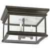 Club Large Square Flush Mount in Bronze with Clear Glass
