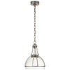 Gracie Medium Dome Pendant in Polished Nickel with Clear Glass
