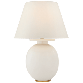 Hans Medium Table Lamp in Ivory with Linen Shade