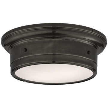 Siena Small Flush Mount in Bronze with White Glass