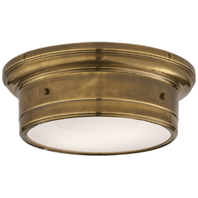 Siena Small Flush Mount in Bronze with White Glass