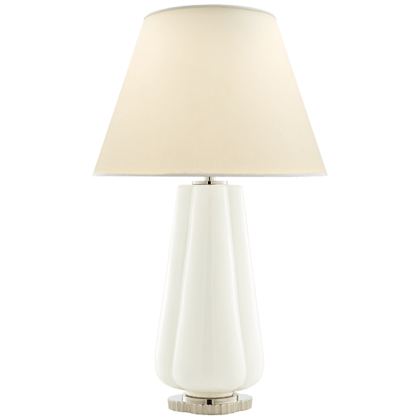 Penelope Table Lamp in White with Natural Percale Shade