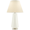 Penelope Table Lamp in White with Natural Percale Shade