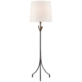 Fliana Floor Lamp in Gild with Linen Shade