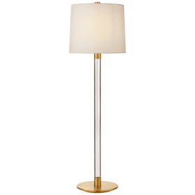 Riga Buffet Lamp in Crystal with Linen Shade
