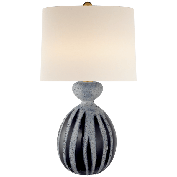 Gannet Table Lamp in Drizzled Cobalt with Linen Shade by Aerin