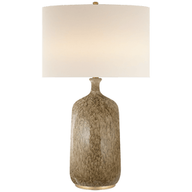 Culloden Table Lamp in Marbleized Sienna with Linen Shade