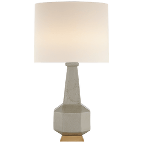 Babette Table Lamp in Shellish Grey with Linen Shade