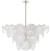 Large chandelier in gild with strie glass