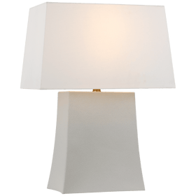 Lucera Medium Table Lamp in Porous White with Linen Shade