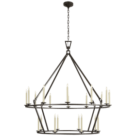 Extra Large Two-Tier Chandelier in Polished Nickel - Hamptons Furniture, Gifts, Modern & Traditional