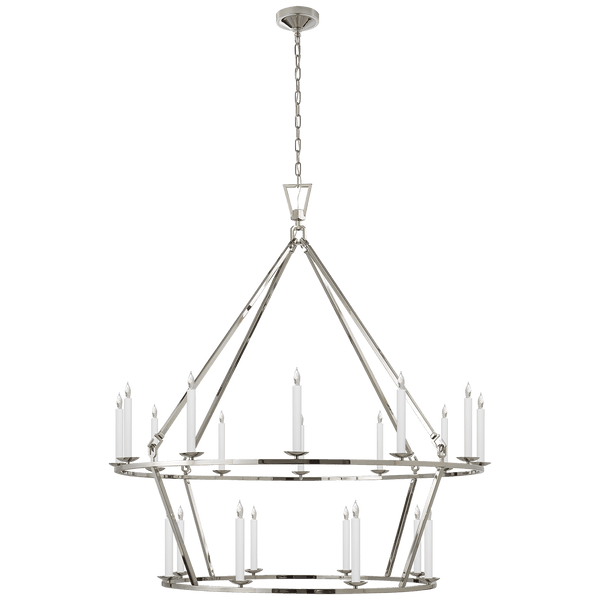 Extra Large Two-Tier Chandelier in Polished Nickel - Hamptons Furniture, Gifts, Modern & Traditional
