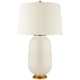 Newcomb Medium Table Lamp in Ivory with Natural Percale Shade