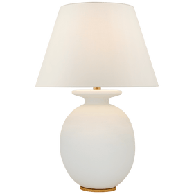 Hans Medium Table Lamp with Linen Shade by Christopher Spitzmiller