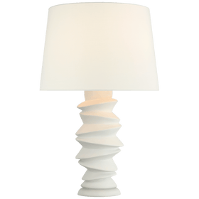 Karissa Medium Table Lamp in Plaster White with Linen Shade