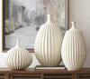 White Fluted Vases - 3 sizes