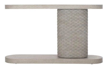Oak Console with Off Centre Pedestal, wrapped in woven rope