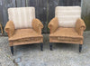 SOLD Pair English Vintage Armchairs in Original Condition. deconstructed