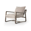 sling armchair in grey cotton canvas