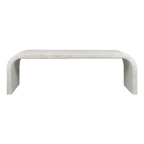 White Seagrass-wrapped Bench