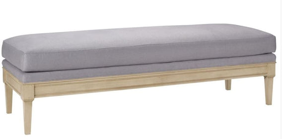 Transitional Wooden Bench in Multiple Sizes and Fabrics