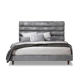 Channeled Upholstered Bed