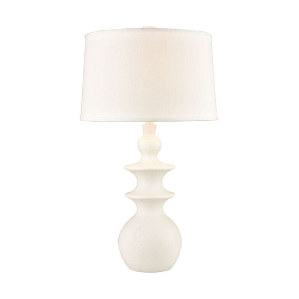 Turned White Table Lamp