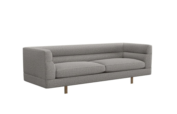 Two Seater Modern Channeled Sofa in Grey