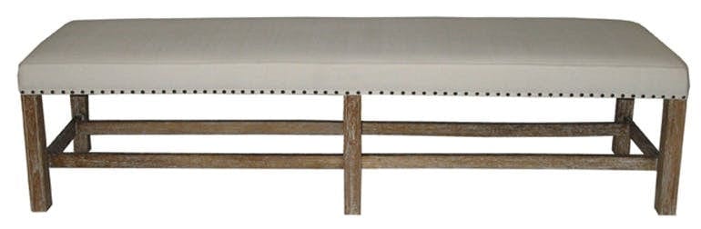 Upholstered Grey Wash Bench - Hamptons Furniture, Gifts, Modern & Traditional