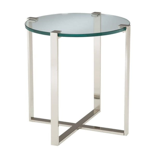 Round Chrome and Glass Table - Hamptons Furniture, Gifts, Modern & Traditional