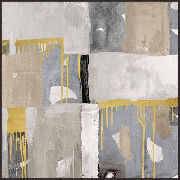 Abstract Grey and Gold Print on Canvas - Hamptons Furniture, Gifts, Modern & Traditional