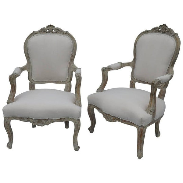 Pair French Louis XV Style Chairs - Hamptons Furniture, Gifts, Modern & Traditional