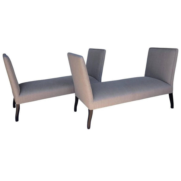 Pair newly Upholstered Settee - Hamptons Furniture, Gifts, Modern & Traditional
