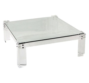 Acrylic & Glass Square Coffee Table - Hamptons Furniture, Gifts, Modern & Traditional