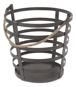 Iron and Rope Basket - Hamptons Furniture, Gifts, Modern & Traditional