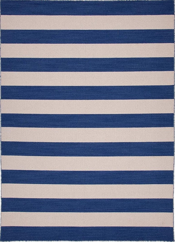 Navy and White Striped Dhurri - Hamptons Furniture, Gifts, Modern & Traditional