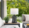 28" Mesh Bell-Shaped Outdoor Table Lamp - Cordless, Rechargeable Bulb