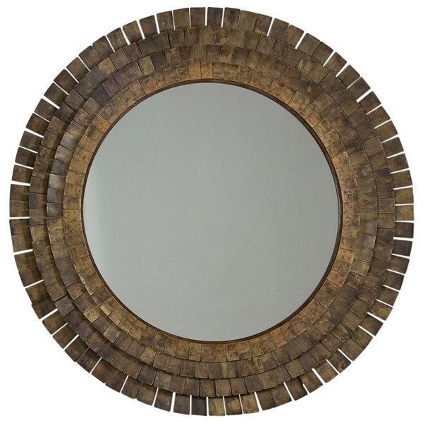 Brass Plate Round Mirror - Hamptons Furniture, Gifts, Modern & Traditional