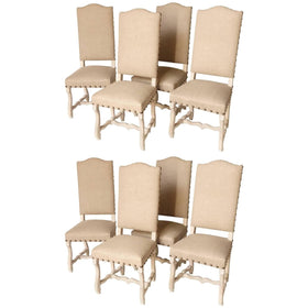 Set of Eight Os Du Mouton Style Dining Chairs