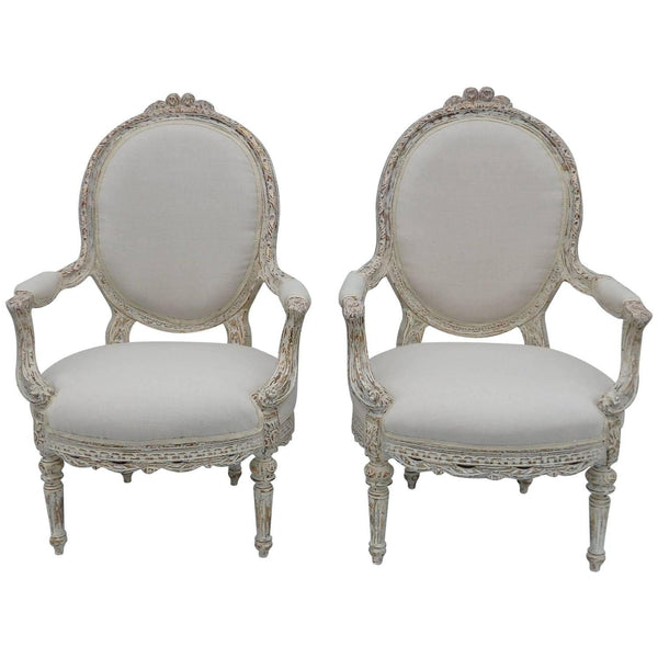 Pair of Louis XV Style Armchairs - Hamptons Furniture, Gifts, Modern & Traditional