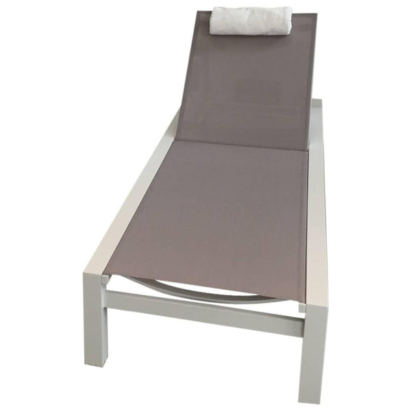 Gray on White Outdoor Chaise - Hamptons Furniture, Gifts, Modern & Traditional