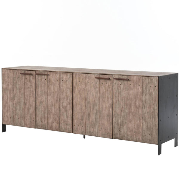 Contemporary Narrow Sideboard with Leather Hardware - Hamptons Furniture, Gifts, Modern & Traditional