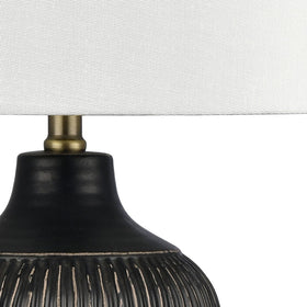 24'' HIGH 1-LIGHT TABLE LAMP, with antique brass details