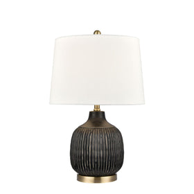 24'' HIGH 1-LIGHT TABLE LAMP, with antique brass details