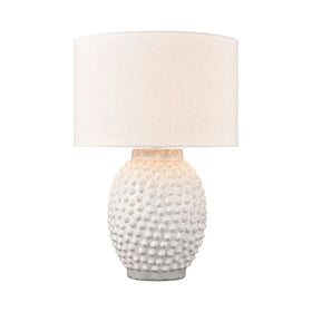 Crackled White Textured Table Lamp