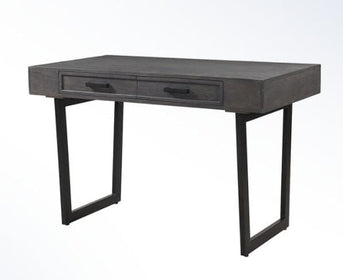 Simple Hardwood Desk with Metal Base
