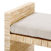 Heavy Rafia H Bench with Natural  Seat Cushion
